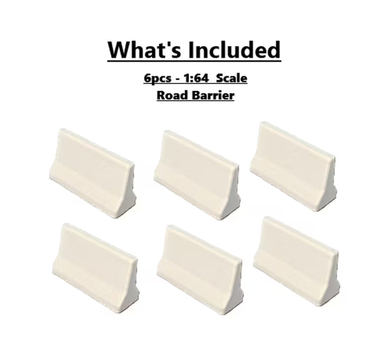1:64 Scale Road Barrier (Pack of 6 or 20)